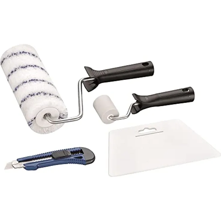 Color Expert Vliestapezierset Vlies-Tapezier-Set Malerset Renovierungsset, Blau, 4-Teilig