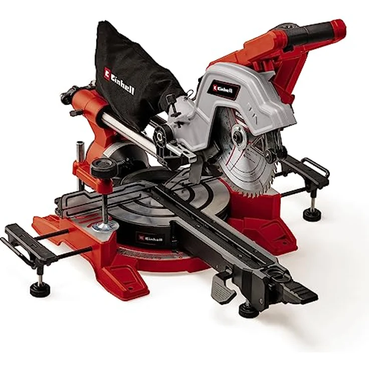 Einhell Zug-Kapp-Gehrungssäge TE-SM 8 L Dual (1.800 W, Ø 216 mm Sägeblatt, 305 mm Schnittbreite, 65 mm Schnitttiefe, Schnittlinienlaser, beidseitige Sägekopfneigung) – Bild 1