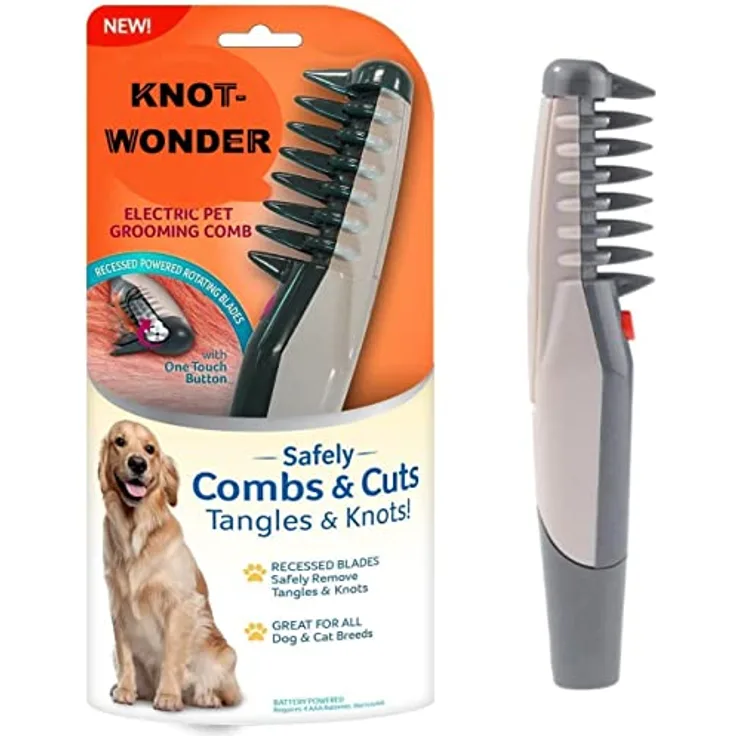 KnotWonder elektrische Knotenbürste Fell Bürste langhaar Fellpflegebürste Entfilzung Fellpflege Hunde Katzen