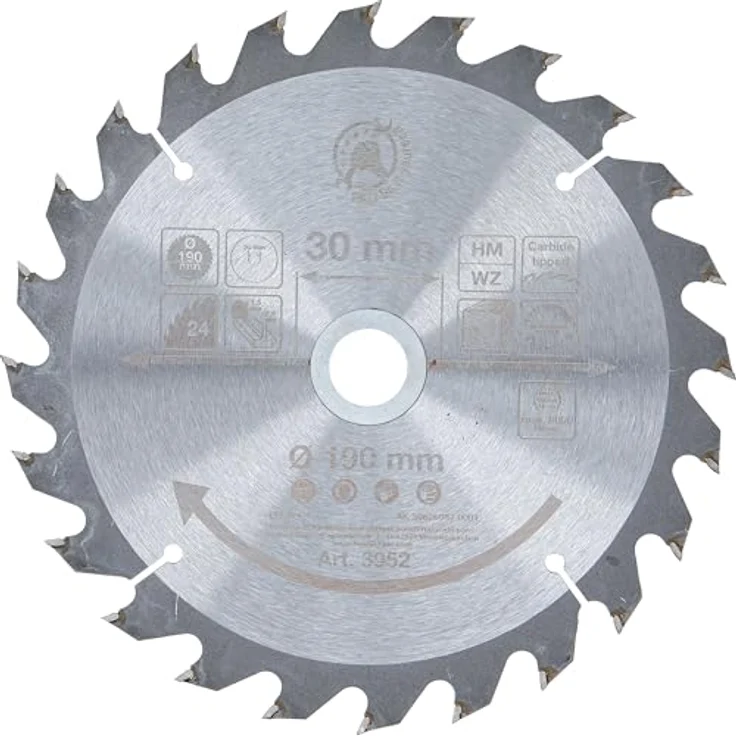 Kraftmann 3952 | Hartmetall-Kreissägeblatt | Ø 190 x 30 x 2,5 mm | 24 Zähne – Bild 2