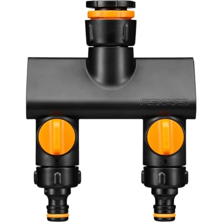 Fiskars Comfort 2-Wege-Ventil, mit On/Off-Funktion für 2 Schläuche, für Wasserhahn Ø 21 mm (G 1/2"), Ø 26,5 mm (G 3/4") und Ø 33,3 mm (G 1") – Bild 1
