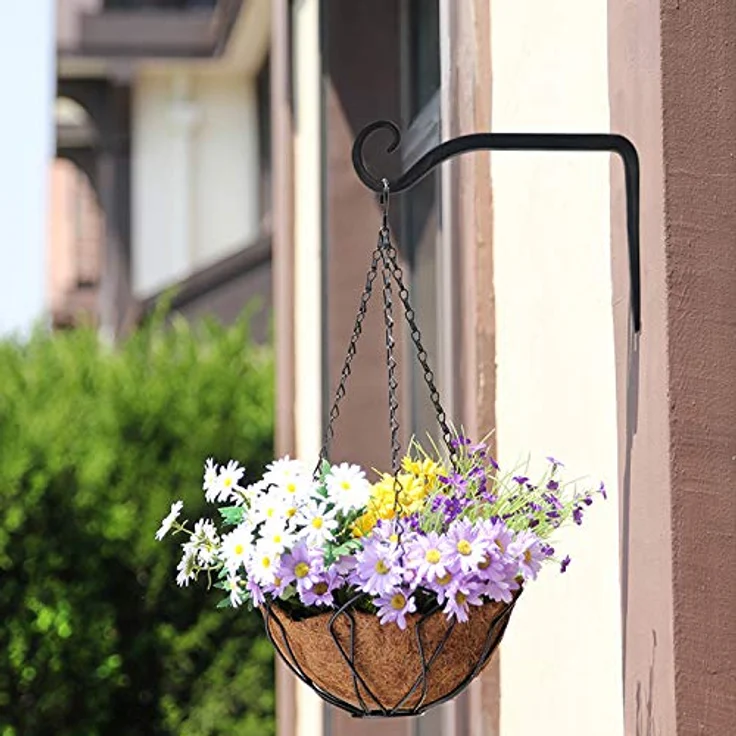 LOOGI Pflanzenhalterung, Blumenampelhalter Eisen Wandhaken, 15 cm zum Aufhängen von Pflanzer, Vogelhäuschen, Laternen, 2 Stücke, rostfrei und robust – Bild 3