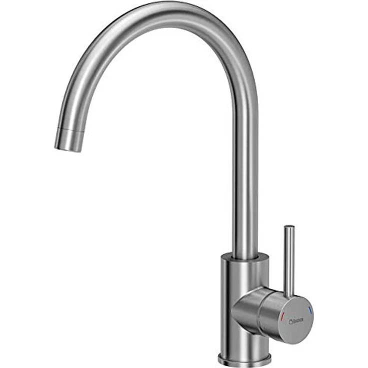 VBChome Einbauspüle mit Armatur 48x48 Satinstruktur ab 45er Unterschrank Edelstahl Küchenspüle mit Abtropffläche und eckiger Ablagefläche, Inox Wasserhahn – Bild 3