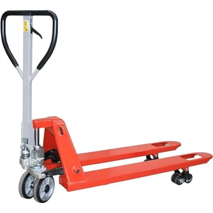 ROLLENDE SHOP Gabelhubwagen 2500 kg, Gabellänge 1000 mm, Gummi/Polyurethan, Tandem, kompakt für enge Räume