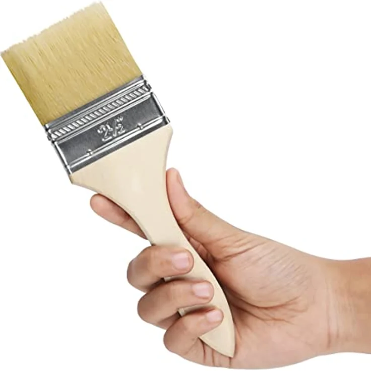 Kurtzy 12 STK Wiederverwendbares Pinsel Set - 6 cm Pinselkopf, Malerpinsel Größe 19,5cm - Lackpinsel für Lacke, Farben, Klebstoffe, Gesso & Beizen - Acryl Pinsel für Malerbedarf – Bild 3