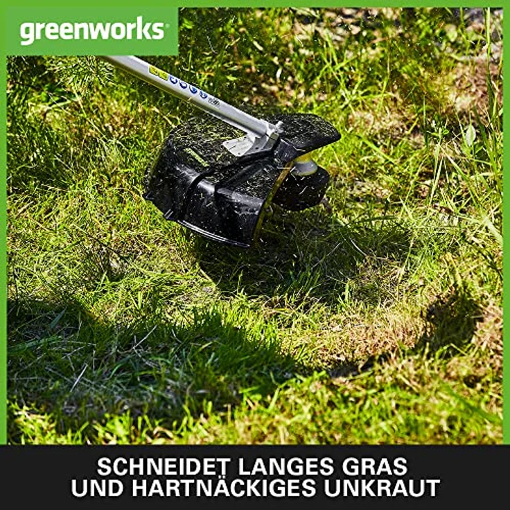 Greenworks Akku-Rasentrimmer GD40BCB Li-Ion 40V 40cm Schnittbreite 2mm Faden min Bike handle brushle – Bild 5