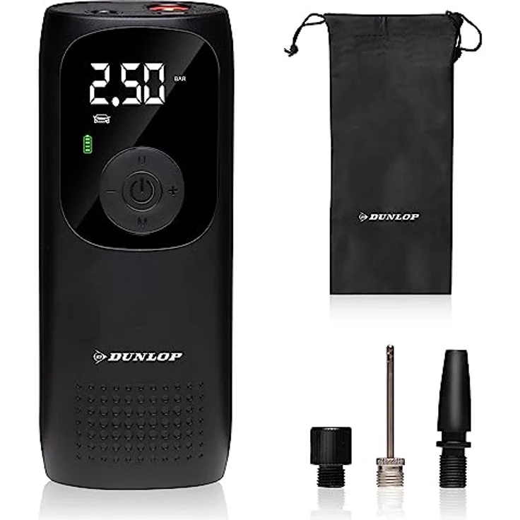 DUNLOP Elektrische Luftpumpe 150PSI - Akku Kompressor mit USB-C Anschluss - Schwarz – Bild 1