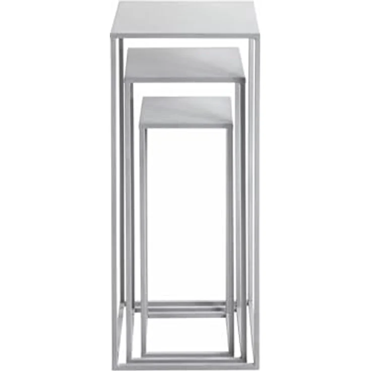 HAKU Blumenständer Blumensäule 3er Set VALLETTA 2, grau, Metall – Bild 6