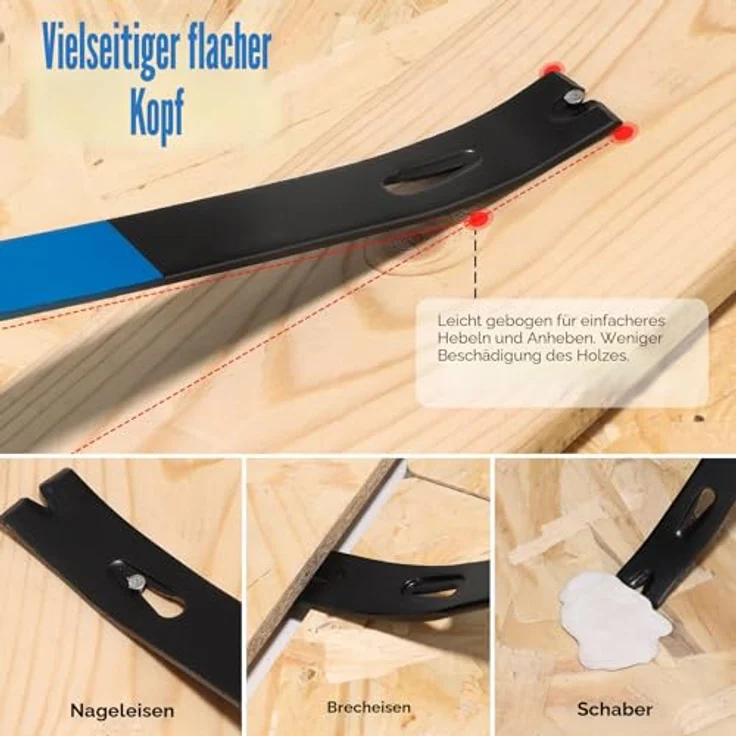 SHALL 4-teiliges flaches Brecheisen-Set, geschmiedeter Kohlenstoffstahl, 5,5" bis 15" für Heimwerkerprojekte – Bild 5