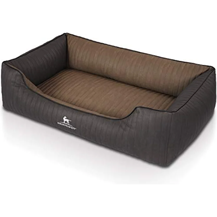 Knuffelwuff Orthopädisches Hundebett Outback XXL 120 x 85cm in Schwarz/Taupe - Formstabil, gelenkschonend, leicht zu reinigen - für große, mittelgroße und kleine Hunde – Bild 4