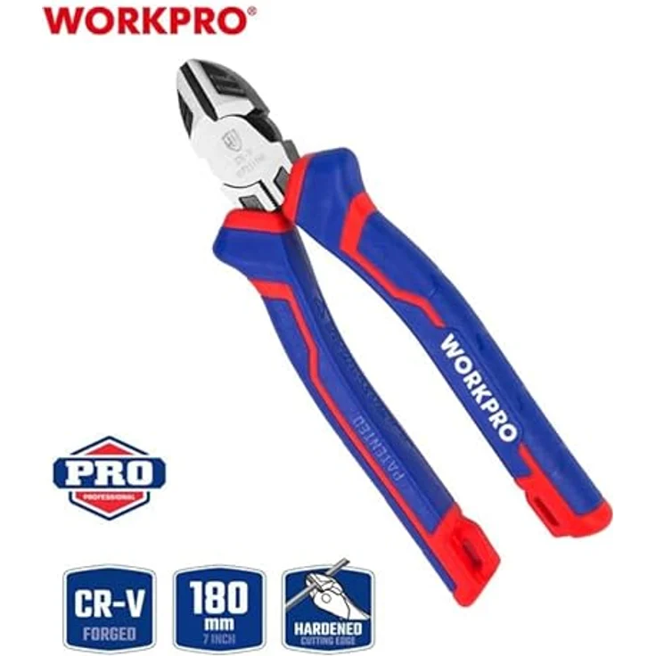 WORKPRO Seitliche Crv-Schneidzange, 180 mm, ergonomischer Griff – Bild 2