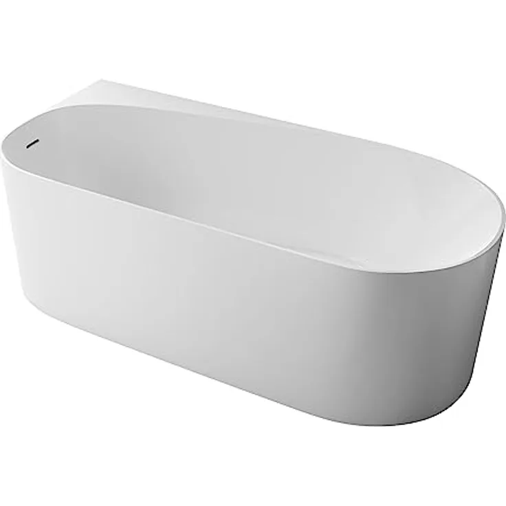 BERNSTEIN Eck-Badewanne Onda Corner 170 x 78 x 58 cm - Standbadewanne aus Sanitäracryl mit Doppelwandiger Konstruktion - Weiß glänzend, Einbau Links