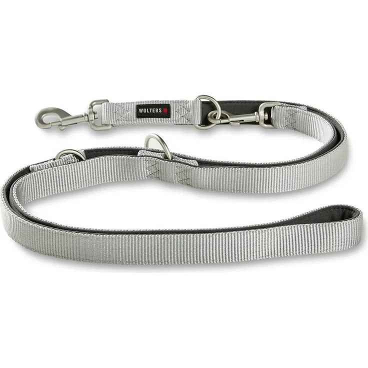 Wolters Professional Comfort Hundeleine, verstellbar in silber grau, 2-3 Meter Länge, Nylon und Neopren – Bild 1