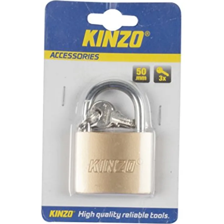 Kinzo 50 mm Schlüssel CI Messing Vorhängeschloss mit 3 - Messing