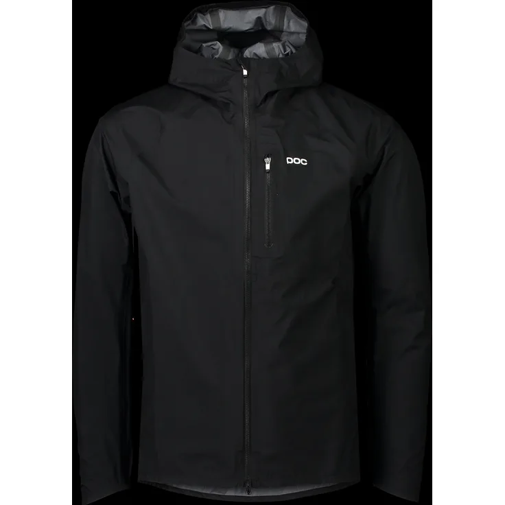 Poc Motion Velojacke für Herren, wasserdichtes Nylon mit verstellbarer Kapuze, schwarz, Größe M