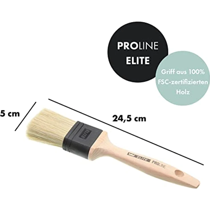 POWERHAUS24 Profi Malerpinsel PROLINE Elite 50 mm, Premium Qualität, für Dispersionsfarben, ergonomischer Griff aus 100% FSC-zertifiziertem Holz – Bild 4