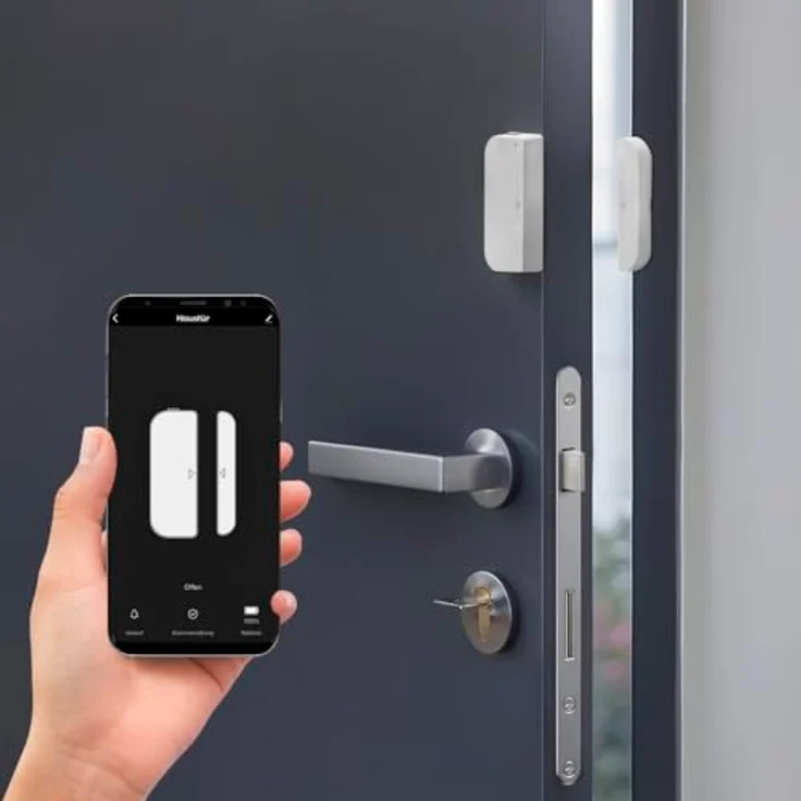 Hama WiFi Tür-Fenster-Kontakt (ohne Hub, Fenster--Tür-Sensor mit Magnetkontakt, Alarm-Benachrichtigung aufs Handy, 2,4GHz, App, Batterie-Betrieb) WLAN Fensteralarm-Türalarm – Bild 6