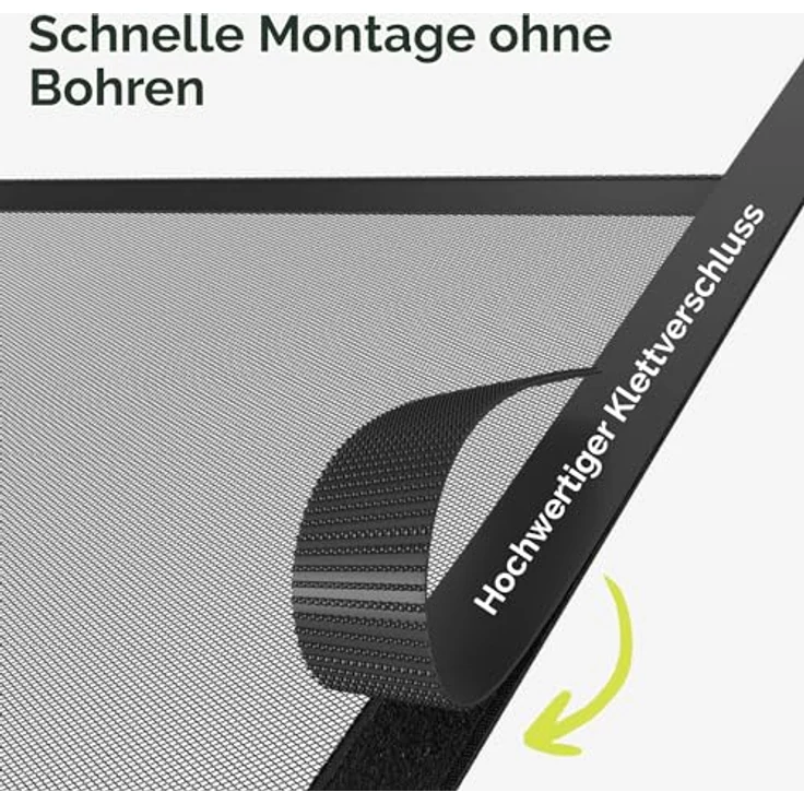 Nematek Fliegengitter Balkontür 120x220 cm - Insektenschutz ohne Bohren, schwarzes Moskitonetz mit starken Magneten – Bild 5
