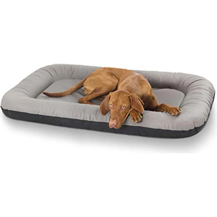 Knuffelwuff Hundebett Jerry Grau Kunstleder XXXL 140 x 105, Wasserabweisend, Leicht zu Reinigen, Rutschfester Unterboden – Bild 2