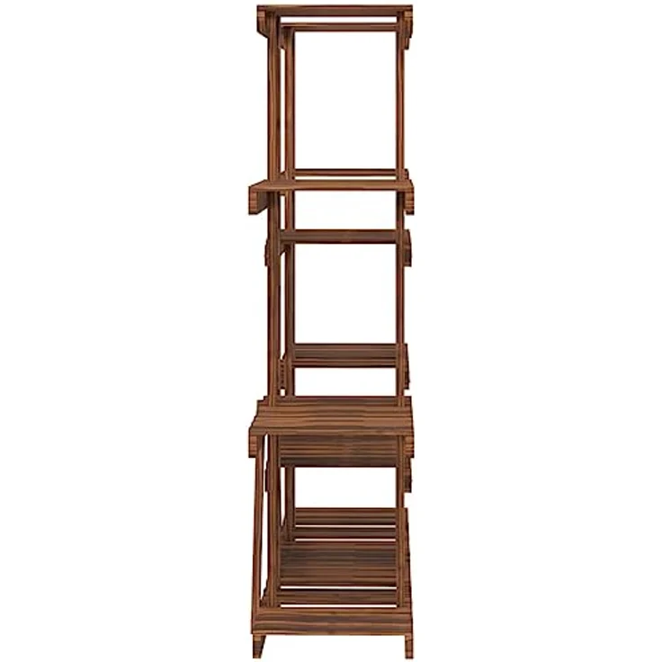 vidaXL Blumenständer, Pflanzständer 110x25x110,5 cm Massivholz Tanne, Karbonisiertes Braun – Bild 6