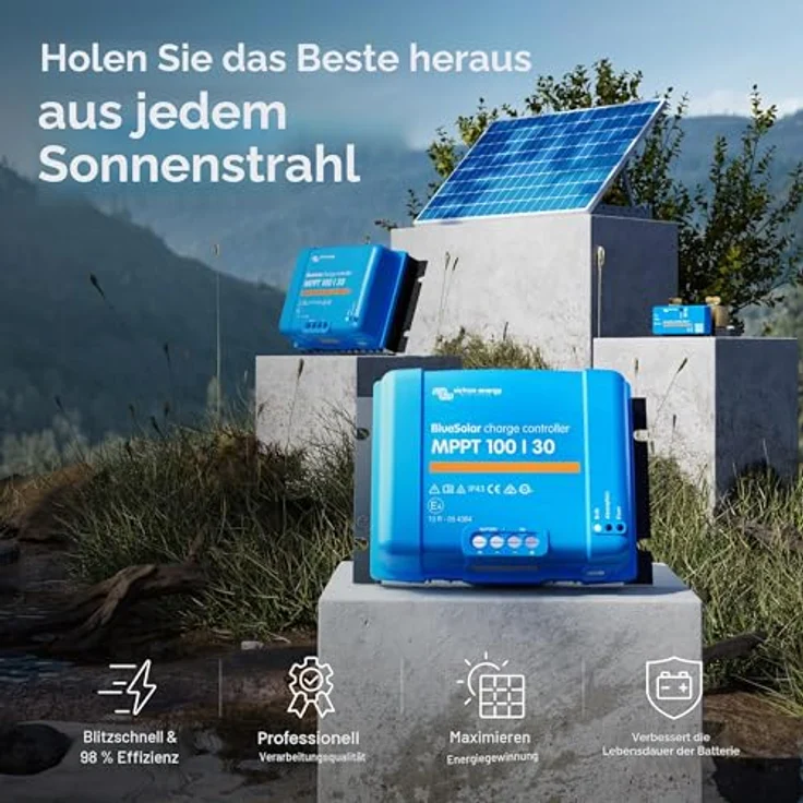 Victron MPPT 100/30 BlueSolar Laderegler 12/24V 30A – Bild 2