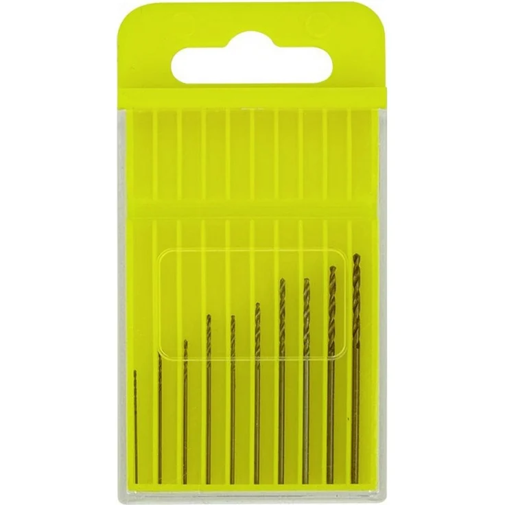 Donau Elektronik HSS-CO-200, 10-teiliges Metall-Spiralbohrer-Set, Ø 0,3 - 1,2 mm, 5% Kobaltlegierung