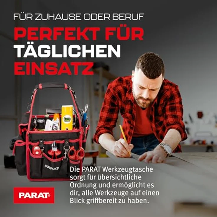 Parat BASIC Tool Softbag S, Werkzeugtasche unbestückt mit 21 Steckfächern, robustem Nylonmaterial, farblich neutral – Bild 5