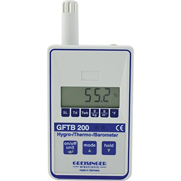 Greisinger GFTB 200 Luftfeuchtemessgeraet (Hygrometer) 0% rF 100% rF Taupunkt-/Schimmelwarnanzeige