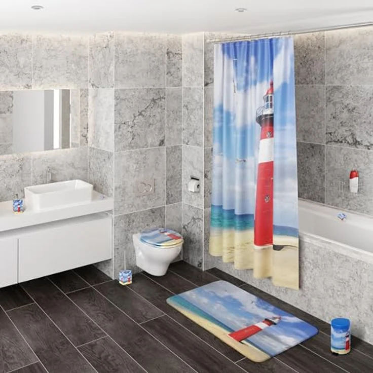 Sanilo WC Sitz Leuchtturm, Absenkautomatik, stabiler Holz-Toilettendeckel, antibakterielle Oberfläche, pflegeleicht, für alle handelsüblichen WC-Becken – Bild 8