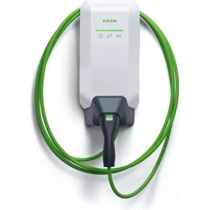 Keba Wallbox 11kW-3phase, Elektroauto Ladestation mit Typ 2-Anschluss, FI Typ B, RFID-Zugangsschutz, 6 Meter Kabel, robustes Kunststoffgehäuse