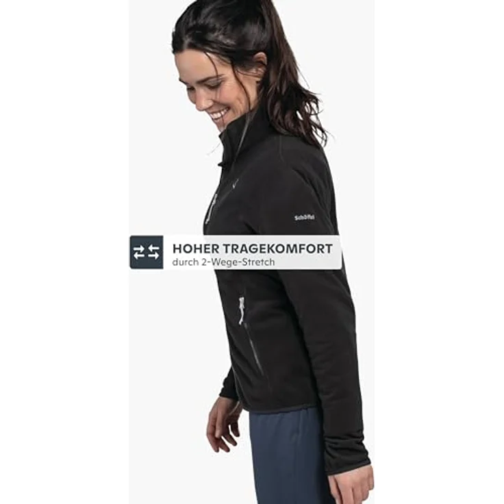 Schöffel Fleecejacke, für die Freizeit, Damen, wärmend, Reißverschlusstaschen, schwarz – Bild 4