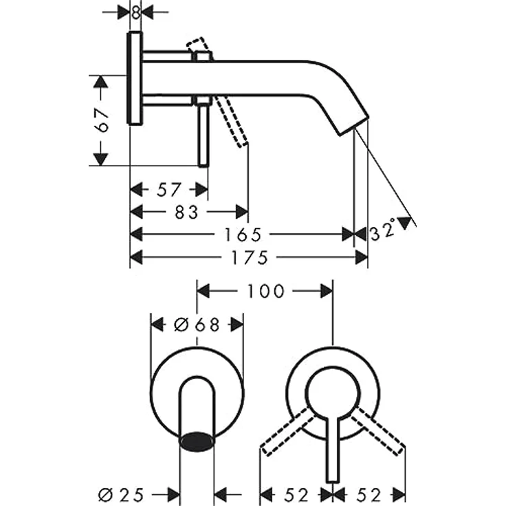 hansgrohe Tecturis S Waschtischarmatur mit Ablaufgarnitur, Keramikmischsystem und Temperaturbegrenzung, DN 15 – Bild 6