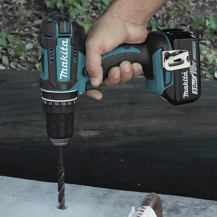 Makita DHP482RF3J 18 V Akku Schlagbohrschrauber mit 3x Akku 3,0 Ah,Ladegerät und Transportkoffer – Bild 4