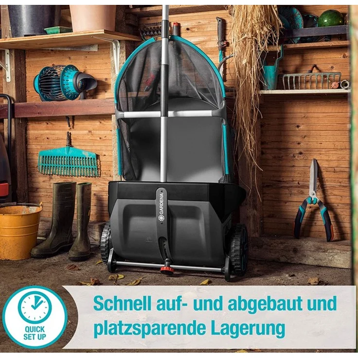 GARDENA 03565-20 Laub- und Rasensammler, umweltfreundliches Sammeln von Blättern, handbetrieben – Bild 6