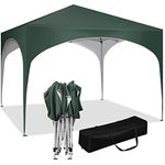 WOLTU Pavillon Pop-Up wasserdichter Faltpavillon Sonnenschutz Event Gazebo Gartenpavillon auf Terrasse Camping Festival mit Halbmonddach Pagodenzelt des Halbkreises aus Oxford Metallrahmen 3x3m Grün