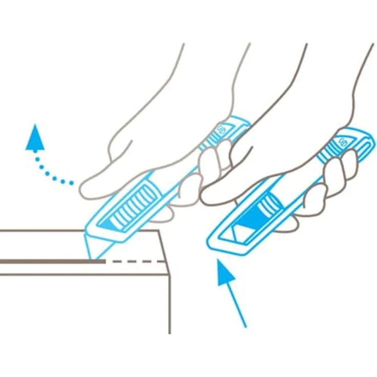 Martor Secunorm 500, Sicherheitsmesser mit Hakenklinge, ergonomischer Aluminiumgriff, automatischer Klingenrückzug – Bild 7