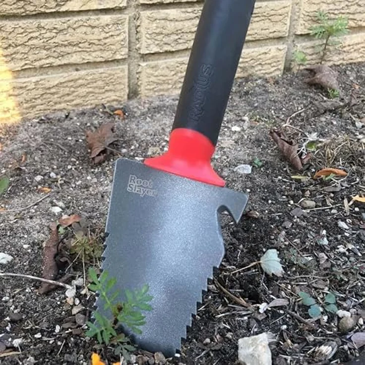 Root Slayer® Spaten Radius Wurzelspaten Set, 3-teilig, mit Blumenkelle und Gartenschaufel, ergonomischer Griff, scharfe Klinge mit Zähnen zum Wurzelschneiden, Kohlenstoffstahl – Bild 7