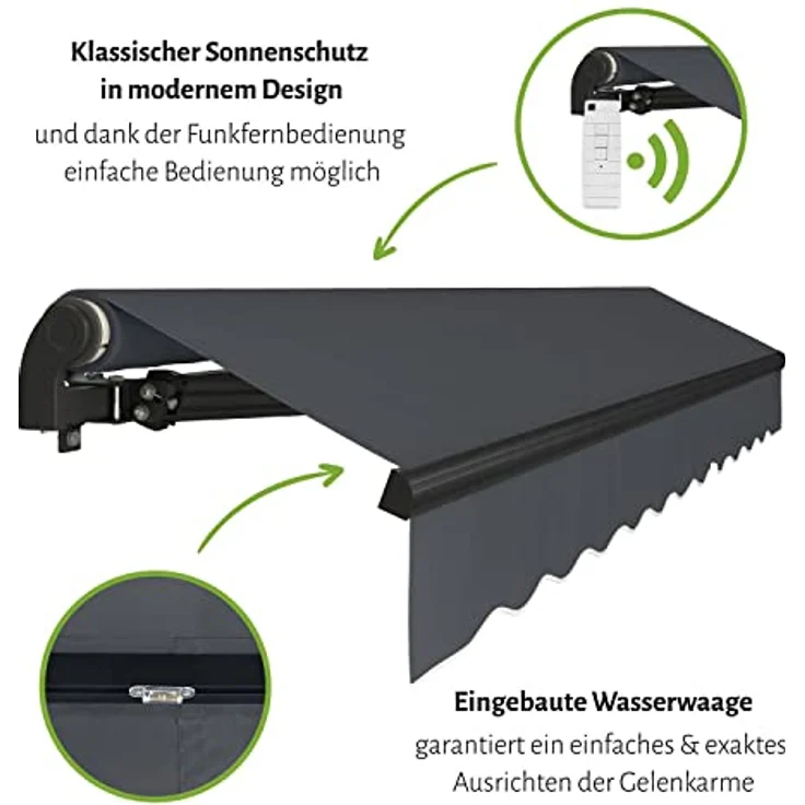 empasa Elektrische Gelenkarmmarkise 'Start Plus' Markise Sonnenmarkise Sonnenschutz, Verschiedene Größen und Farben – Bild 5