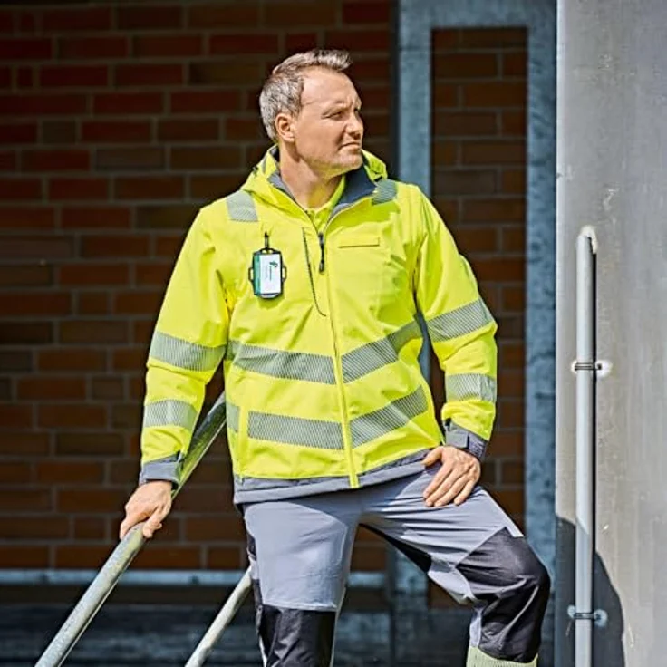 HELMUT FELDTMANN Warnschutzparka ARWID Gr. XXL, gelb/grau, wasserdicht, atmungsaktiv mit thermofixierten Reflexstreifen und abnehmbarer Sturmkapuze – Bild 8