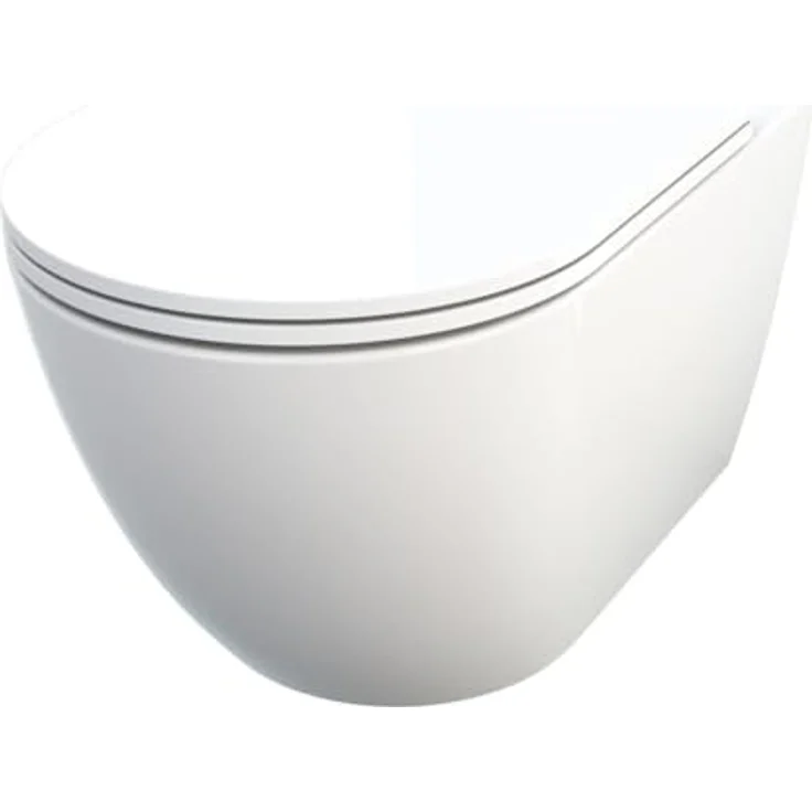 Primaster Wand WC Cerma, spülrandloser Tiefspüler in weiß inkl. WC Sitz, 4-6 Liter Spülmenge – Bild 2