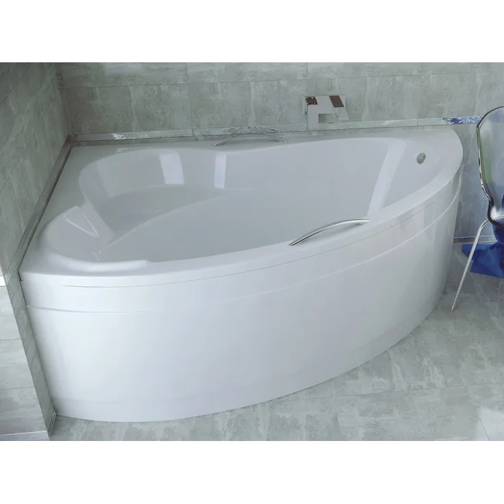KOLMAN Eckbadewanne Ada 160x100, Acryl, schneeweiß, mit Ablaufgarnitur & Füßen GRATIS