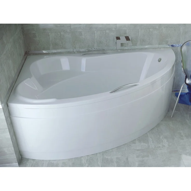 KOLMAN Eckbadewanne Ada 160x100, Acryl, schneeweiß, mit Ablaufgarnitur & Füßen GRATIS