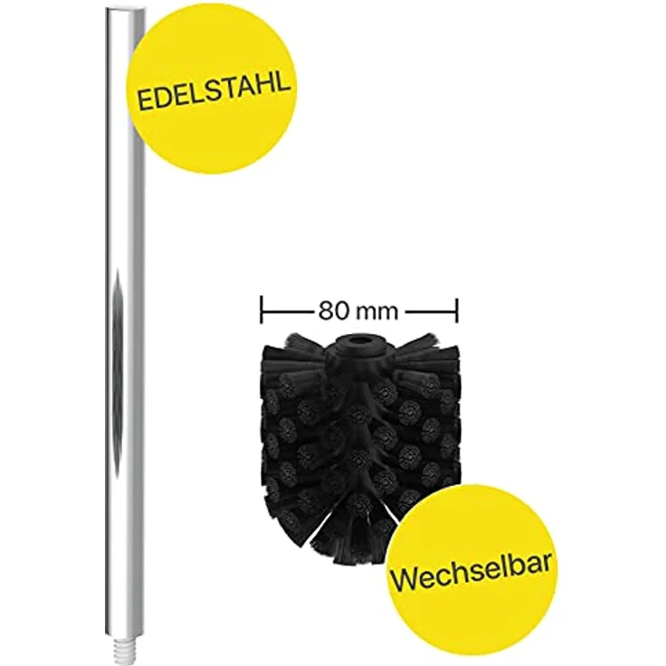 EISL BA0205 Klobürste Wandmontage, Klobürstenhalter ohne Bohren, Toilettenbürstenhalter Wand, WC Bürste Garnitur, Toilettenbürste hängend, WC-Bürstenhalter, Chrom – Bild 3