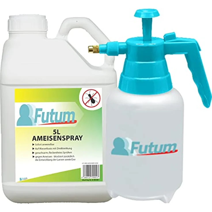 Futum 5L+2L Sprüher Anti Ameisen Spray Hochwirksam gegen Ameisen, Larven und Eier, für Innen- & Außenbereich, Wasserbasis, geruchsarm, fleckenfrei – Bild 1