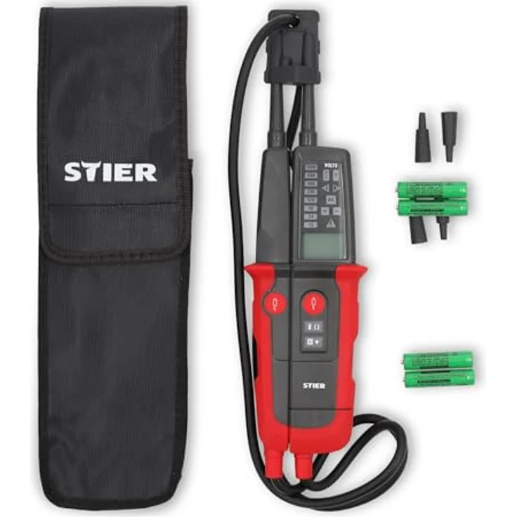 STIER Profi Spannungs- und Durchgangsprüfer, 6V-1000V AC/DC, 2-polig, CAT III 1000V CAT IV 600V, mit 19mm Sonden-TIP-Abstand und HOLD-Funktion – Bild 2