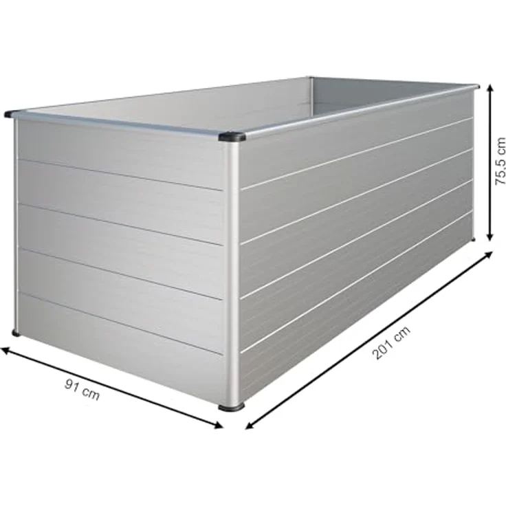 Beckmann Aluminium-Hochbeet Erntewunder, 201x91x75,5 cm, rostfrei und witterungsbeständig, mit integrierter Schneckensperre, ergonomische Arbeitshöhe, Made in Germany – Bild 4