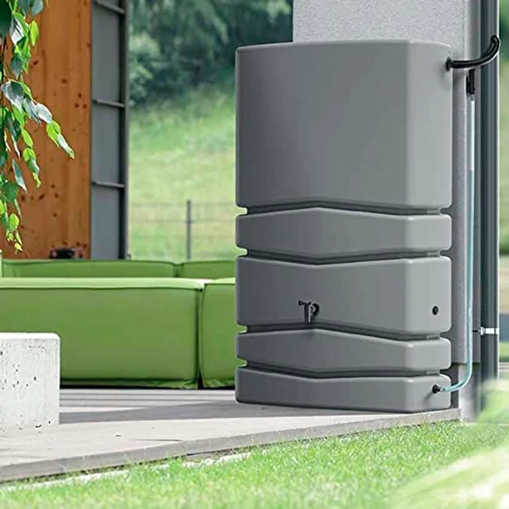 Prosperplast BenOli Regentonne 650L Aqua Tower IDTC 650 Liter in Anthrazit mit Füllautomat und Anschluss-Set, 77,5 x 57,3 x 165 cm – Bild 4