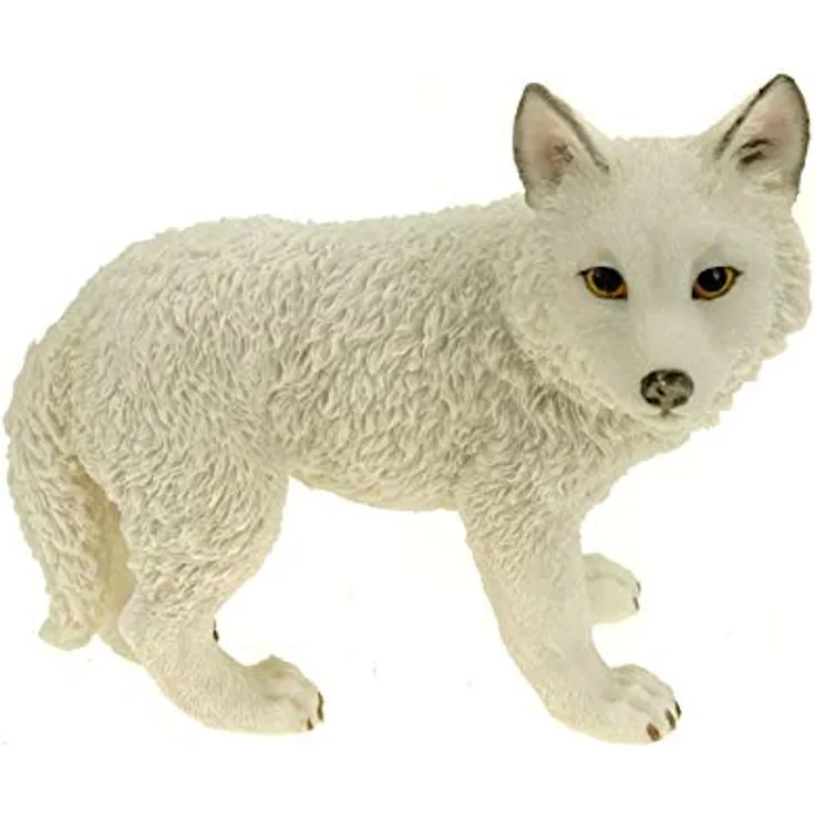 Vogler Figur Polarwolf Welpe stehend 13 cm Wolf Tierfigur weiß