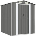 vidaXL Geräteschuppen Gerätehaus Garten Schuppen Gartenhaus Hütte Haus Laube Gartenschuppen Lagerschuppen Hellgrau 192x191x223cm Verzinkter Stahl