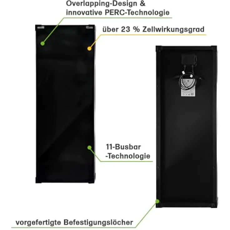 Offgridtec OLP 100W Solarpanel 12V Schindeltechnologie PERC V2, optimierte Leistung und flexibles Design in schwarz – Bild 2